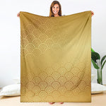 Gold Chinese Pattern Print Blanket