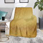 Gold Chinese Pattern Print Blanket