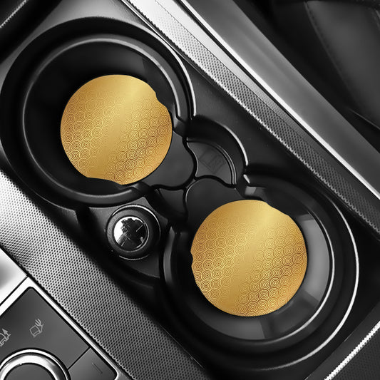 Gold Chinese Pattern Print Car Coasters