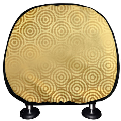 Gold Chinese Pattern Print Car Headrest Covers