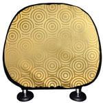 Gold Chinese Pattern Print Car Headrest Covers