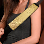 Gold Chinese Pattern Print Car Seat Belt Covers
