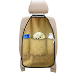 Gold Chinese Pattern Print Car Seat Organizers