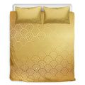 Gold Chinese Pattern Print Duvet Cover Bedding Set