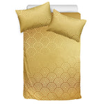 Gold Chinese Pattern Print Duvet Cover Bedding Set