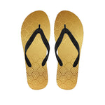 Gold Chinese Pattern Print Flip Flops