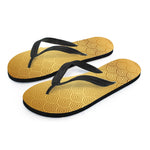Gold Chinese Pattern Print Flip Flops