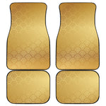 Gold Chinese Pattern Print Front and Back Car Floor Mats