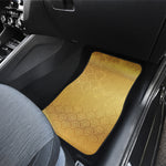 Gold Chinese Pattern Print Front and Back Car Floor Mats