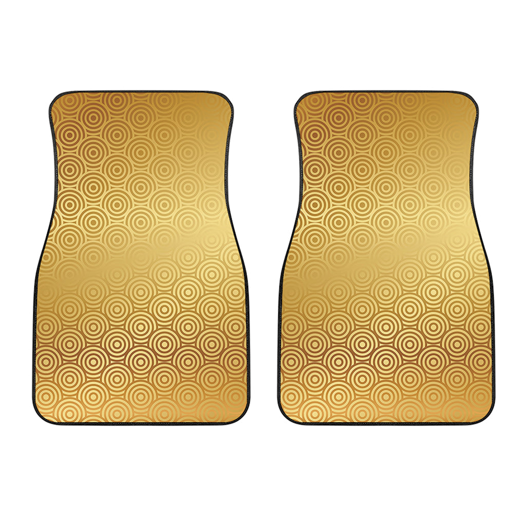 Gold Chinese Pattern Print Front Car Floor Mats