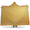 Gold Chinese Pattern Print Hooded Blanket