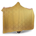 Gold Chinese Pattern Print Hooded Blanket