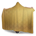 Gold Chinese Pattern Print Hooded Blanket