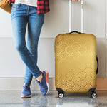 Gold Chinese Pattern Print Luggage Cover