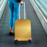 Gold Chinese Pattern Print Luggage Cover