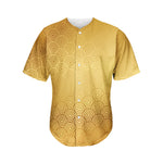 Gold Chinese Pattern Print Men's Baseball Jersey