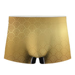 Gold Chinese Pattern Print Men's Boxer Briefs