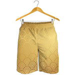 Gold Chinese Pattern Print Men's Shorts