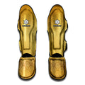 Gold Chinese Pattern Print Muay Thai Shin Guards