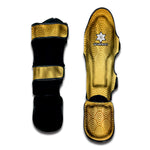 Gold Chinese Pattern Print Muay Thai Shin Guard