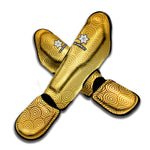 Gold Chinese Pattern Print Muay Thai Shin Guard