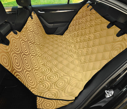 Gold Chinese Pattern Print Pet Car Back Seat Cover