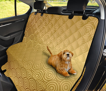 Gold Chinese Pattern Print Pet Car Back Seat Cover
