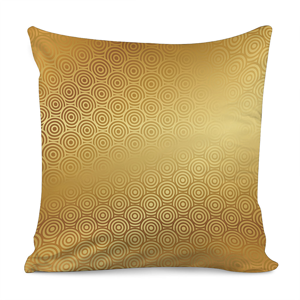 Gold Chinese Pattern Print Pillow Cover