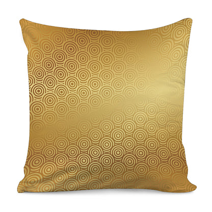 Gold Chinese Pattern Print Pillow Cover