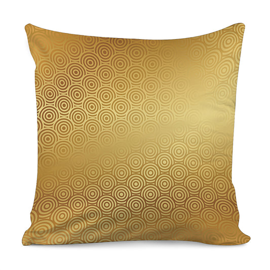 Gold Chinese Pattern Print Pillow Cover