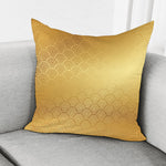 Gold Chinese Pattern Print Pillow Cover