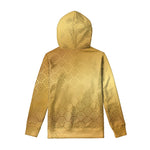 Gold Chinese Pattern Print Pullover Hoodie