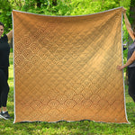 Gold Chinese Pattern Print Quilt