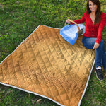 Gold Chinese Pattern Print Quilt