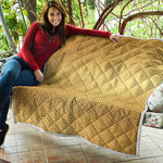 Gold Chinese Pattern Print Quilt