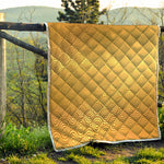 Gold Chinese Pattern Print Quilt