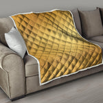 Gold Chinese Pattern Print Quilt