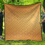 Gold Chinese Pattern Print Quilt