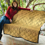 Gold Chinese Pattern Print Quilt