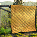 Gold Chinese Pattern Print Quilt