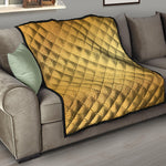 Gold Chinese Pattern Print Quilt