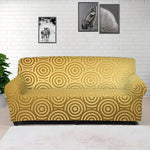 Gold Chinese Pattern Print Sofa Cover