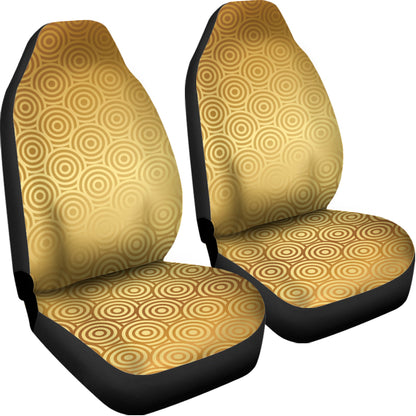 Gold Chinese Pattern Print Universal Fit Car Seat Covers