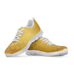 Gold Chinese Pattern Print White Sneakers