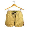 Gold Chinese Pattern Print Women's Shorts