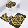 Gold Circle Celtic Knot Symbol Print 3 Piece Bath Mat Set