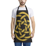 Gold Circle Celtic Knot Symbol Print Apron