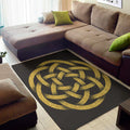 Gold Circle Celtic Knot Symbol Print Floor Mat