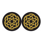 Gold Circle Celtic Knot Symbol Print Car Coasters