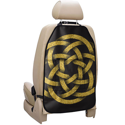 Gold Circle Celtic Knot Symbol Print Car Seat Organizers